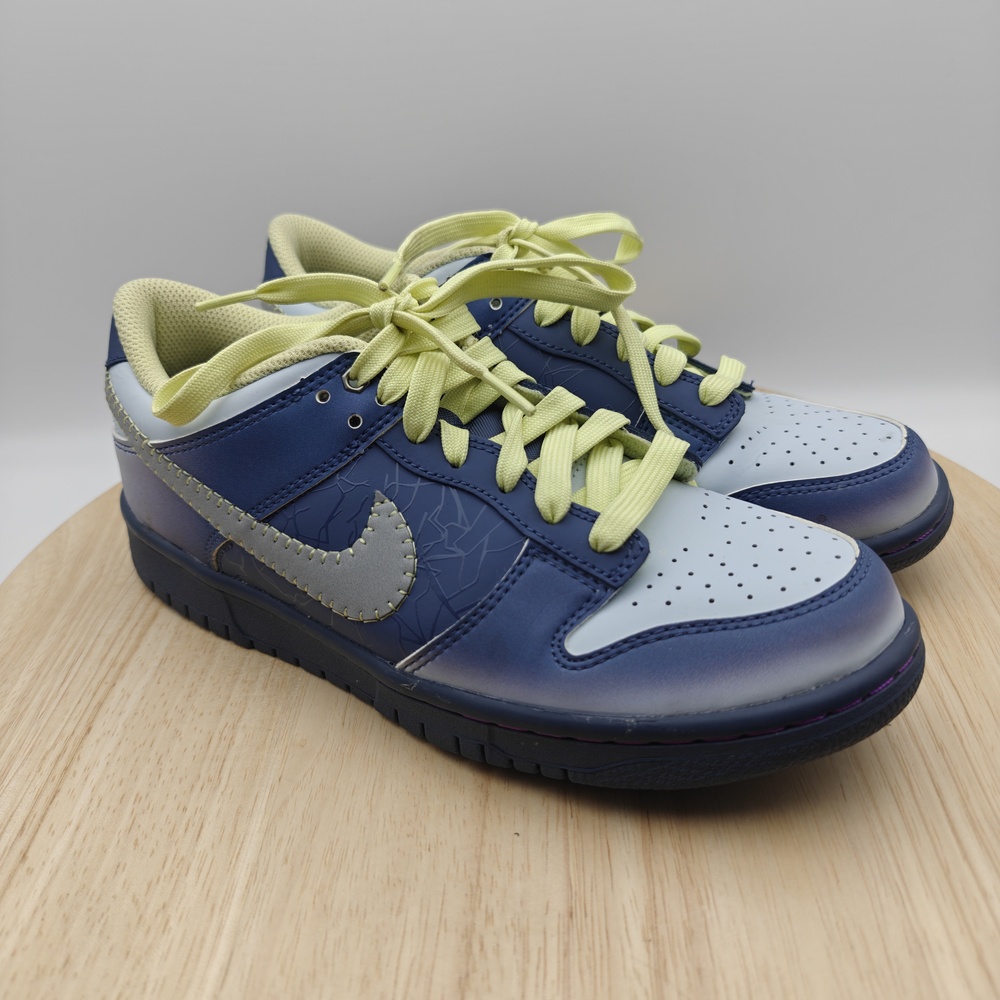 Nike Dunk Low Shoes Youth Size 6.5Y Blue Lime Sneaker Leather FQ08354-491